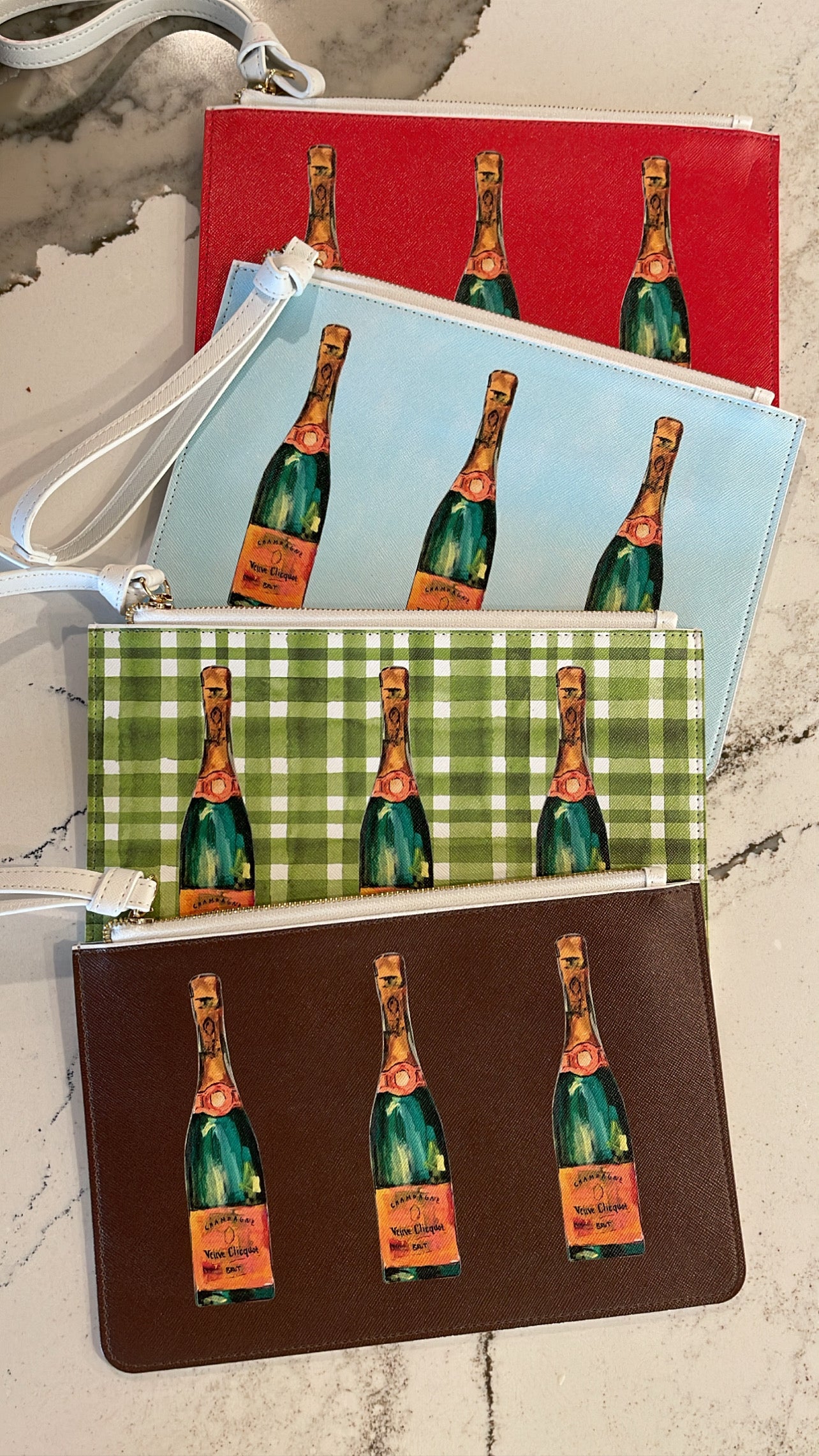 Champagne Clutch Bag, Light Blue