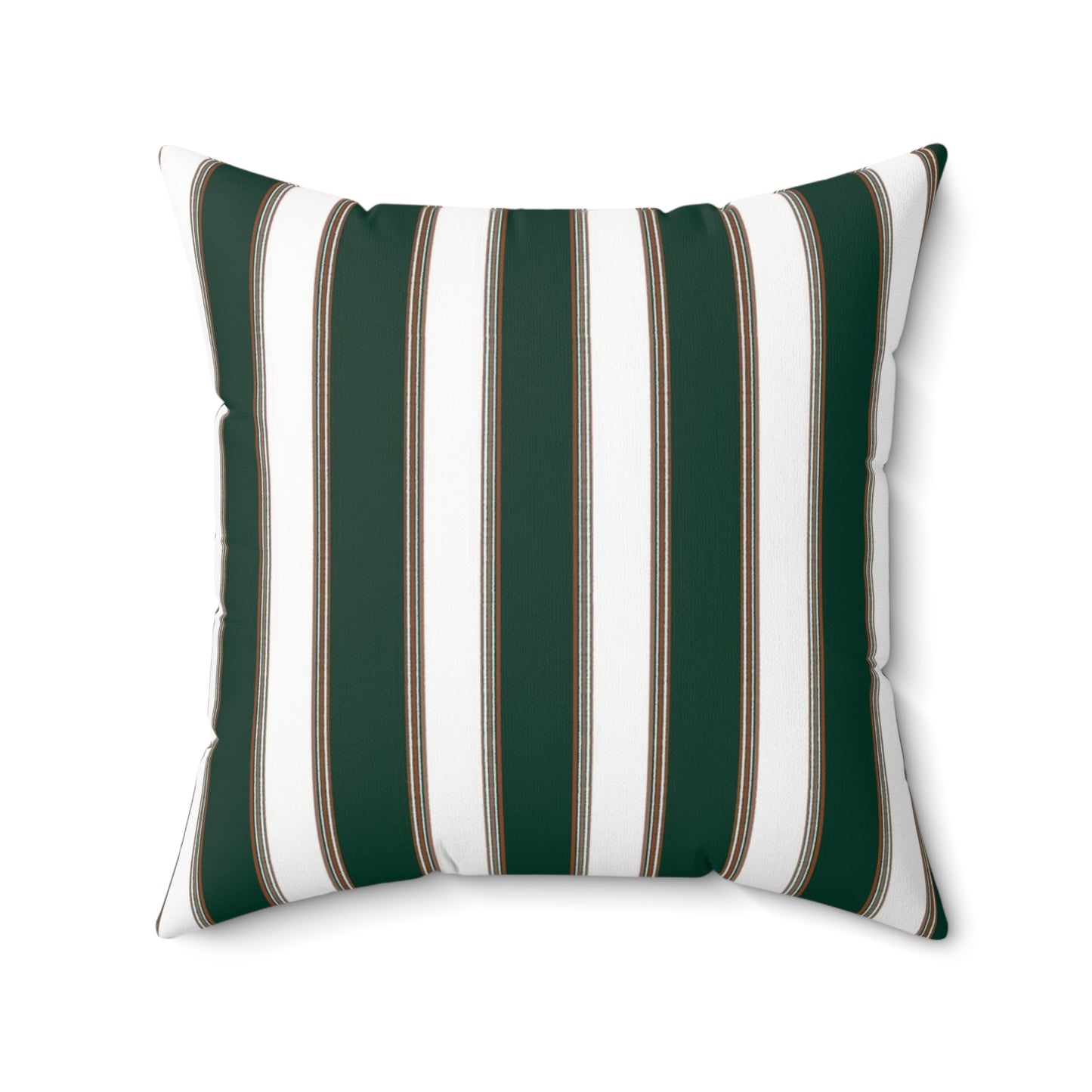 Green and White Stripe Square Pillow