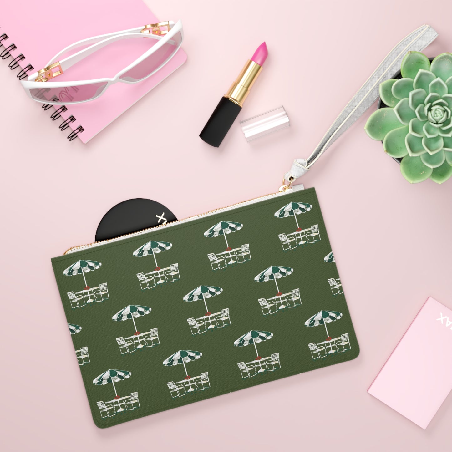 Olive Green Umbrella Clutch Bag