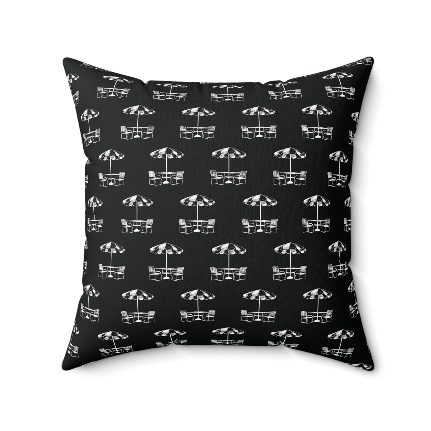 Black and White Umbrellas Pillow