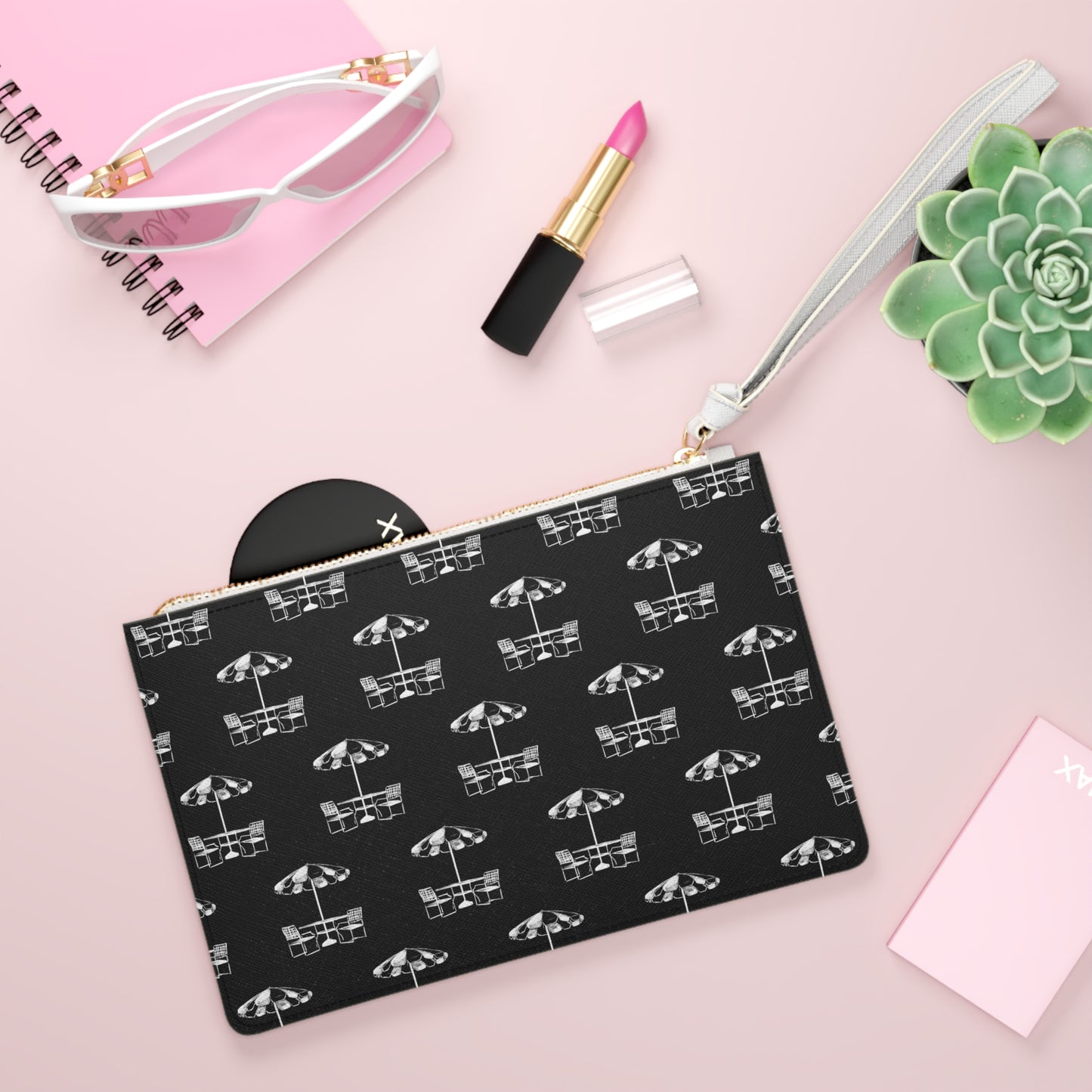 Black and White Umbrella Clutch Bag