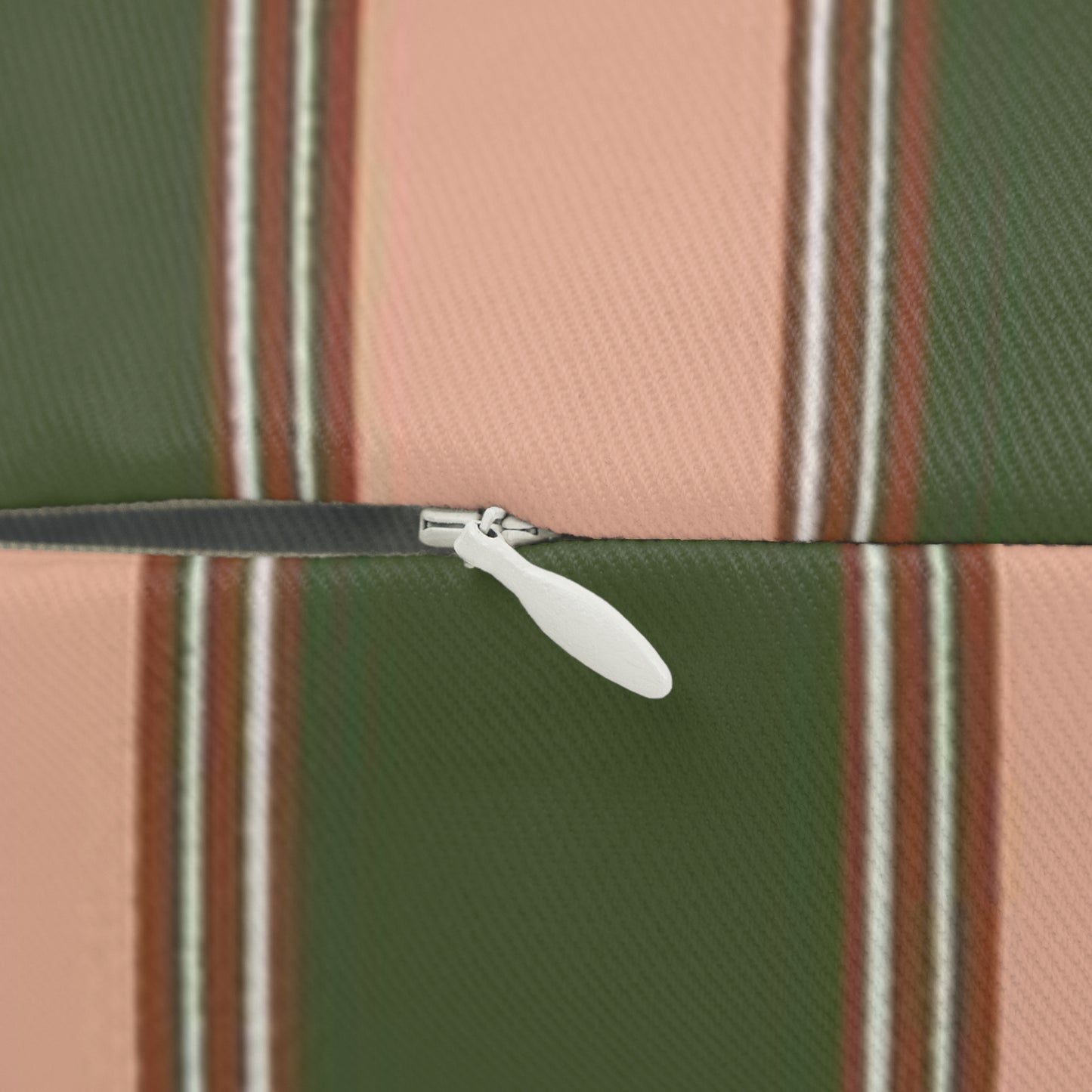 Mauve Pink and Green Stripe Lumbar Pillow