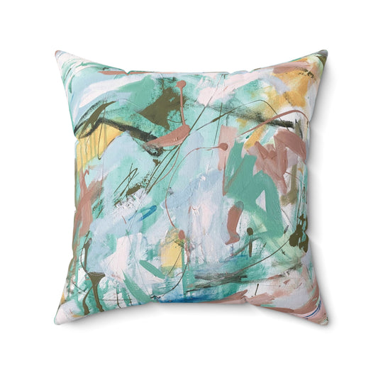 Tropical Hideaway Abstract Pillow