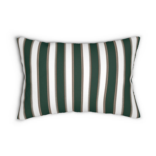 Green and White Lumbar Pillow