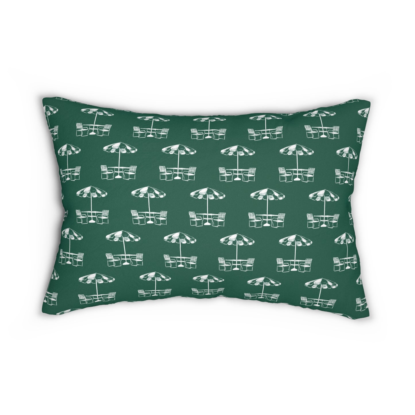 Green Umbrella Lumbar Pillow
