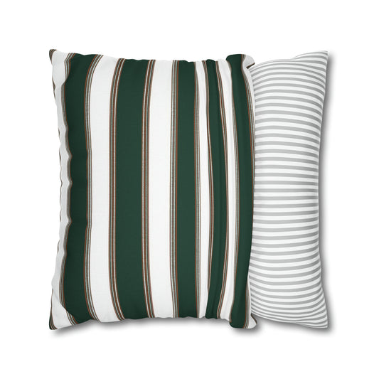 Green and White stripe Pillow Case Only