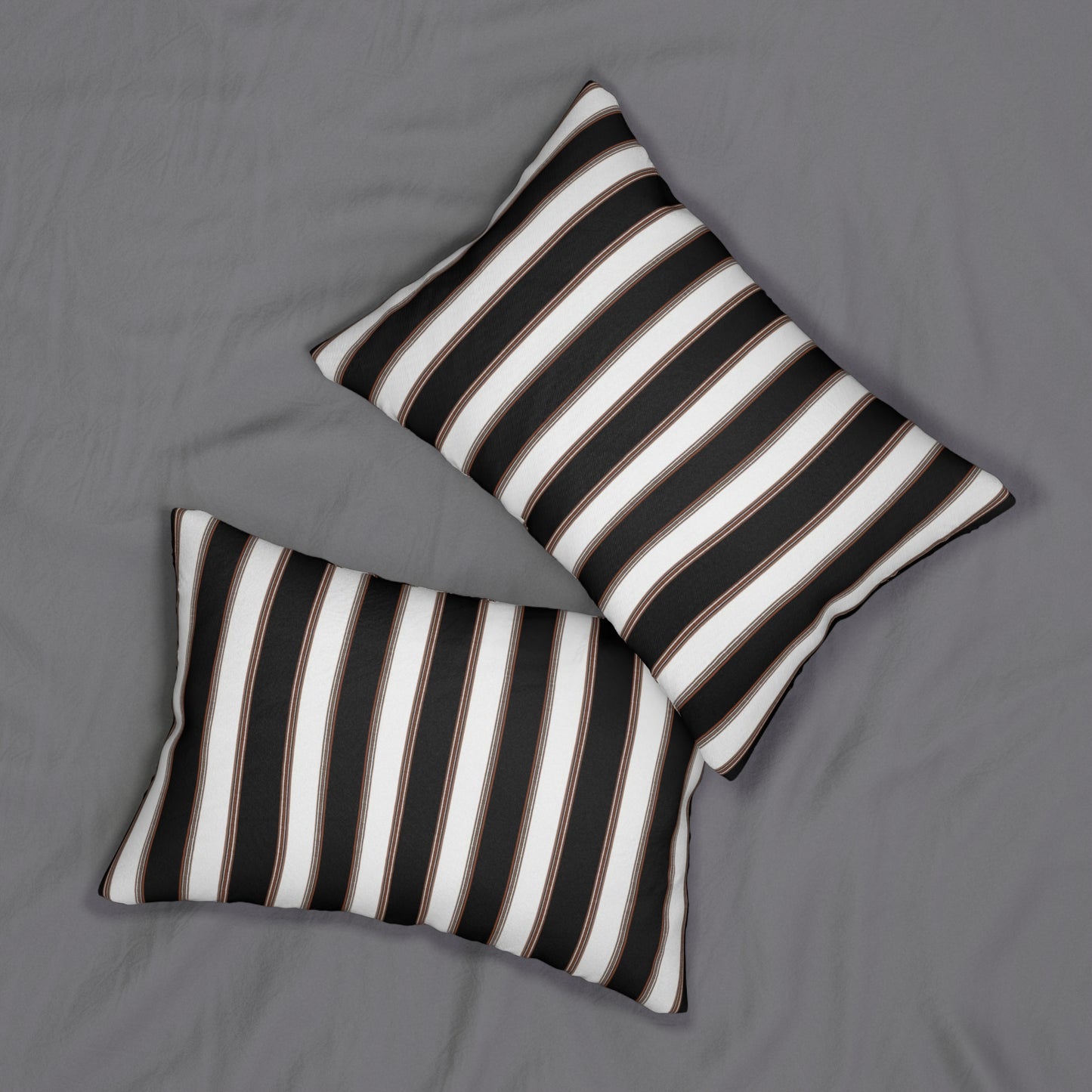 Black and White Stripe Lumbar Pillow