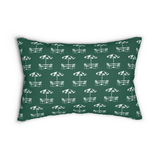 Green Umbrella Lumbar Pillow
