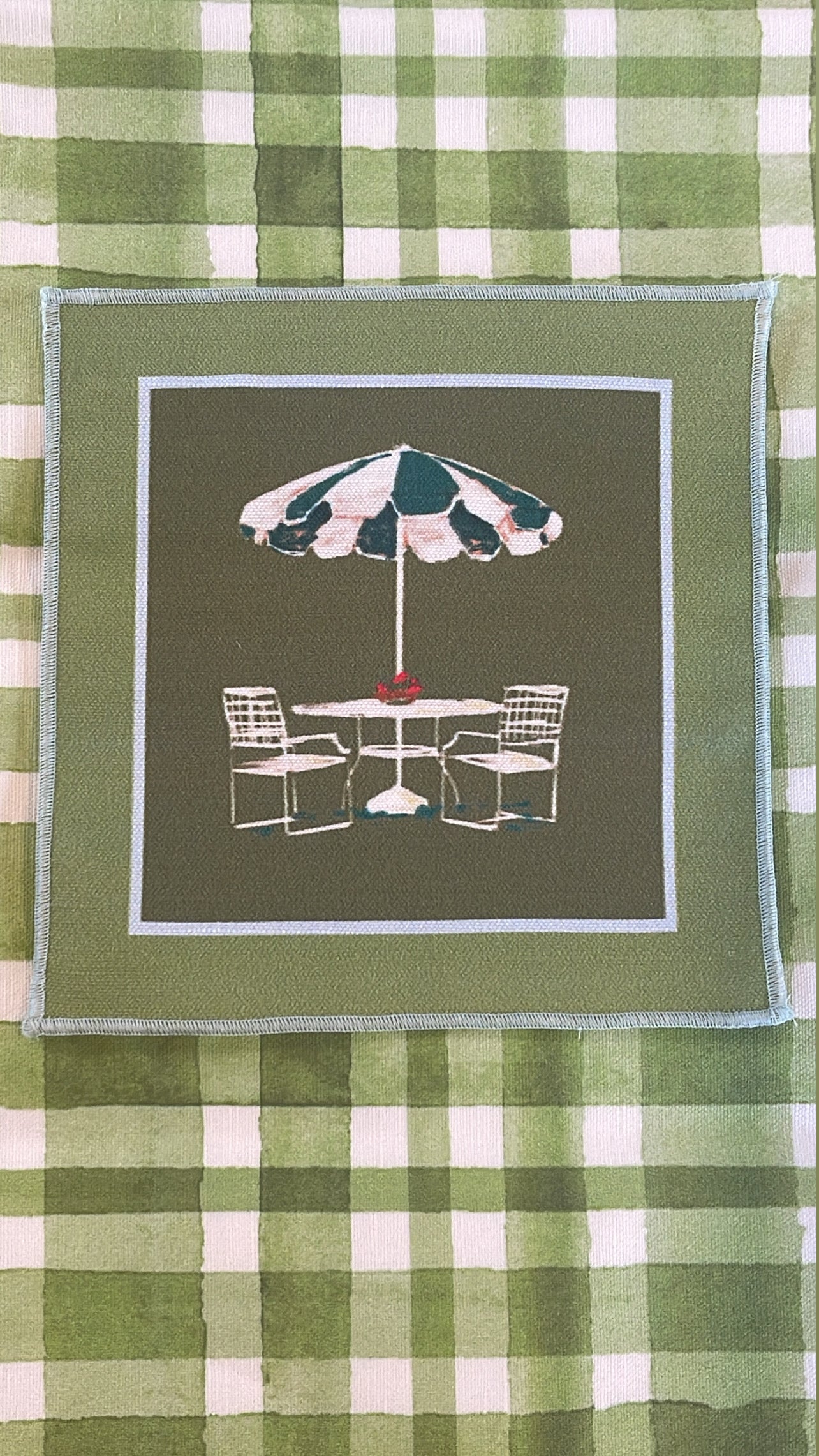 Umbrella Linen Cocktail Napkins, Sage or Olive