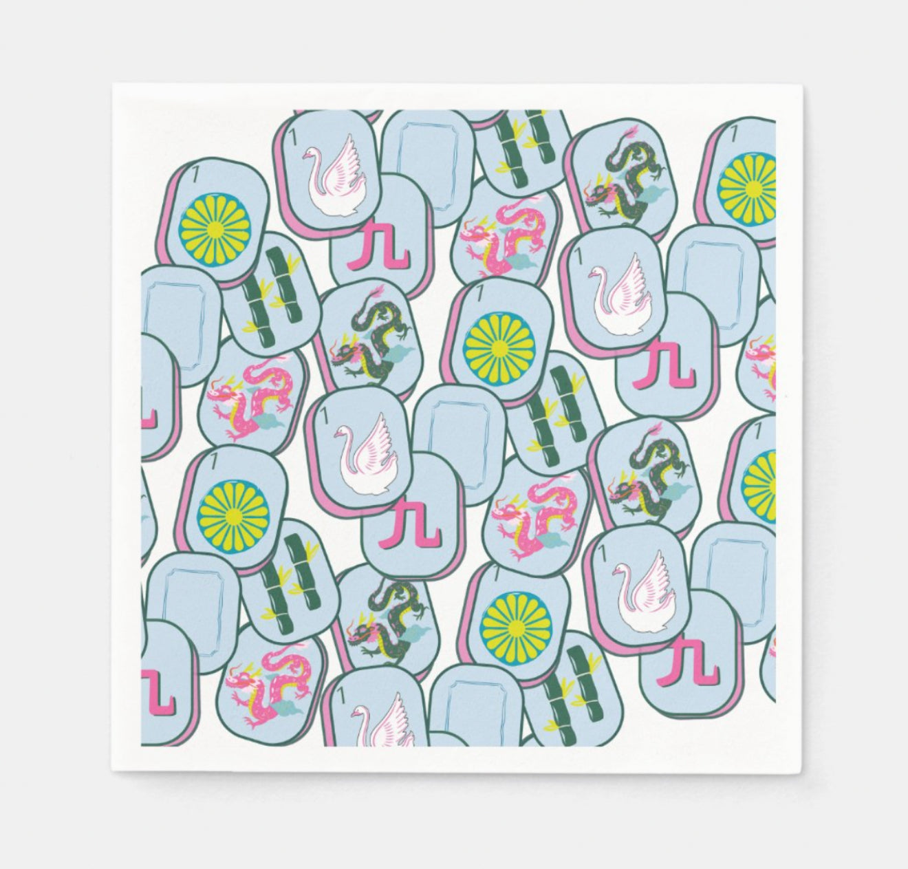 Laura Duke Fine Art Mahjong Tile Cocktail Napkins