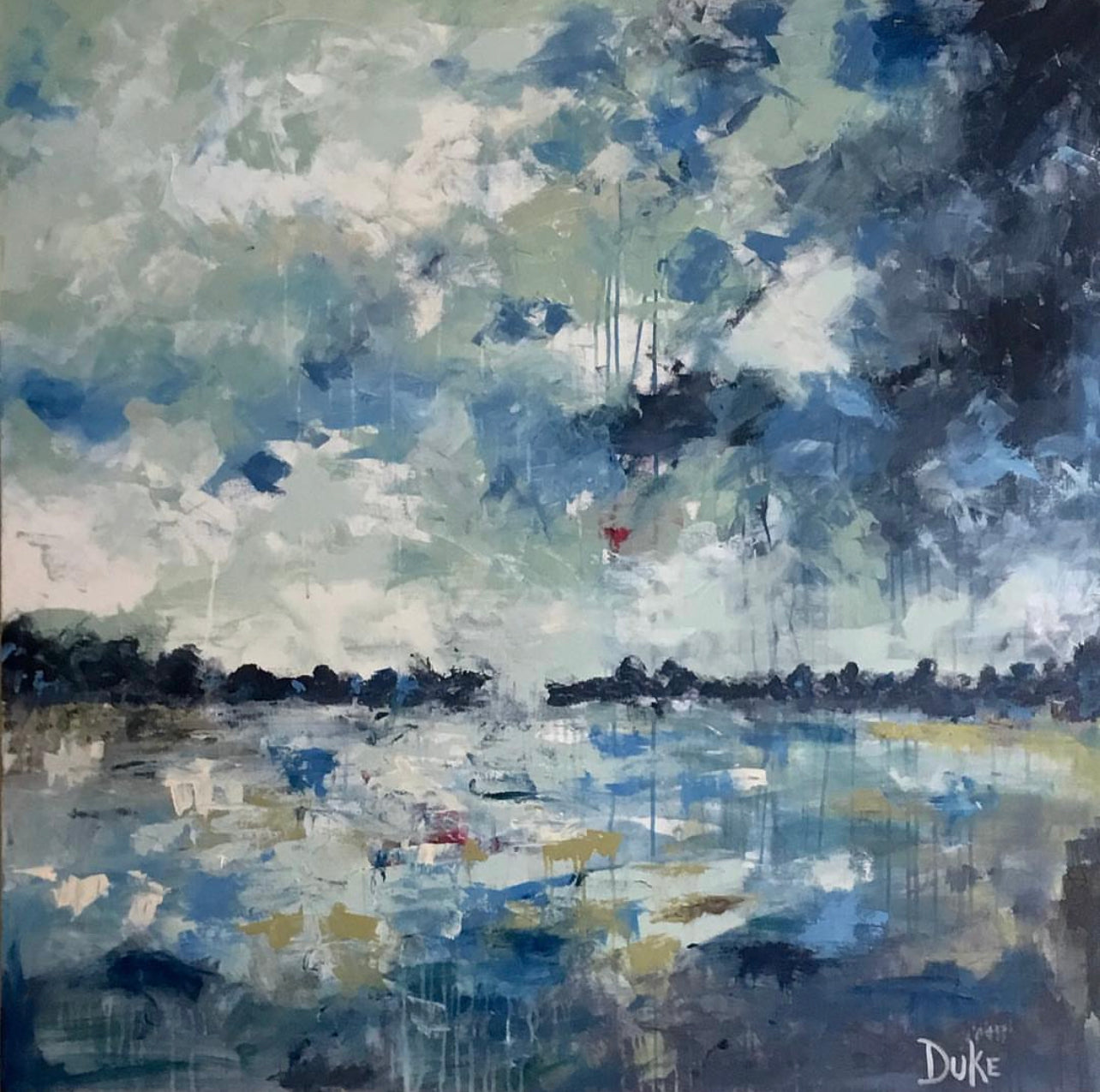 landscape painting by Laura Duke, blue