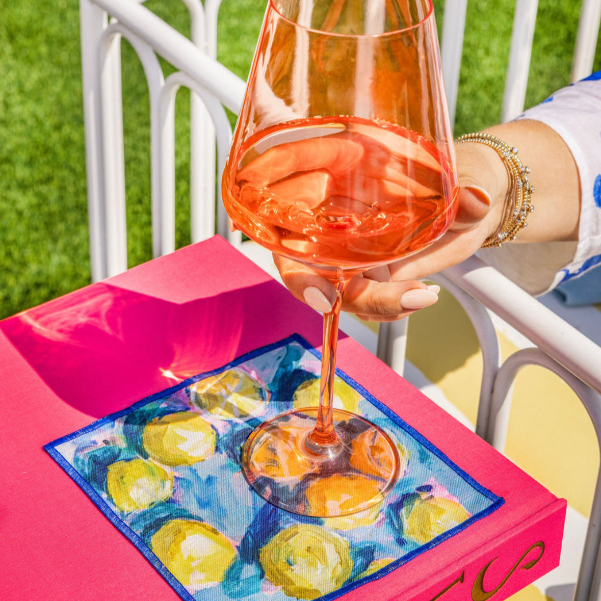 Inspired by Italy’s Amalfi Coast, Laura Duke’s lemon paintings printed on linen cocktail napkins bring the charm of the Mediterranean into your home décor and gifting.