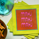 Luxury Mahjong linen napkins, eco-friendly and stylish cocktail napkins and tableware for Mahjong accessories and game night hosting