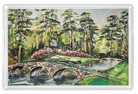 Acrylic tray for home decor with painting inspired from the Augusta National Golf Course at the Masters Golf Tournament by artist, Laura Duke. Masters home decor. 