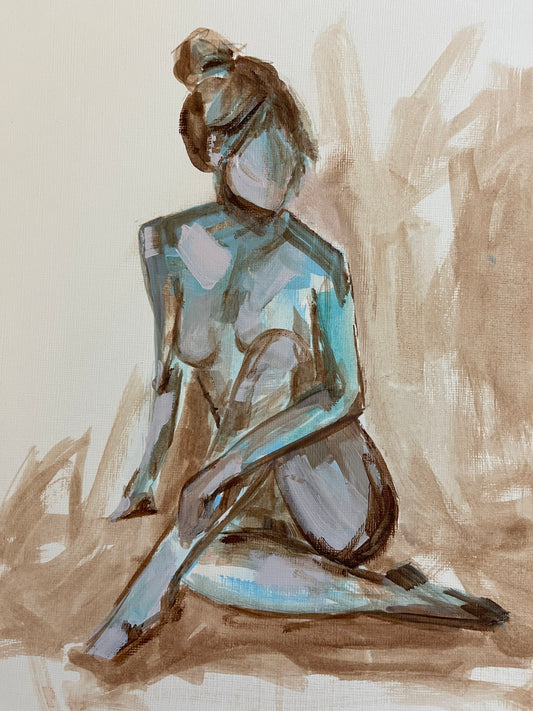Blue and Brown Figure Study