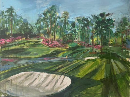 painting of Hole # 16 at Augusta National, Redbud. Print