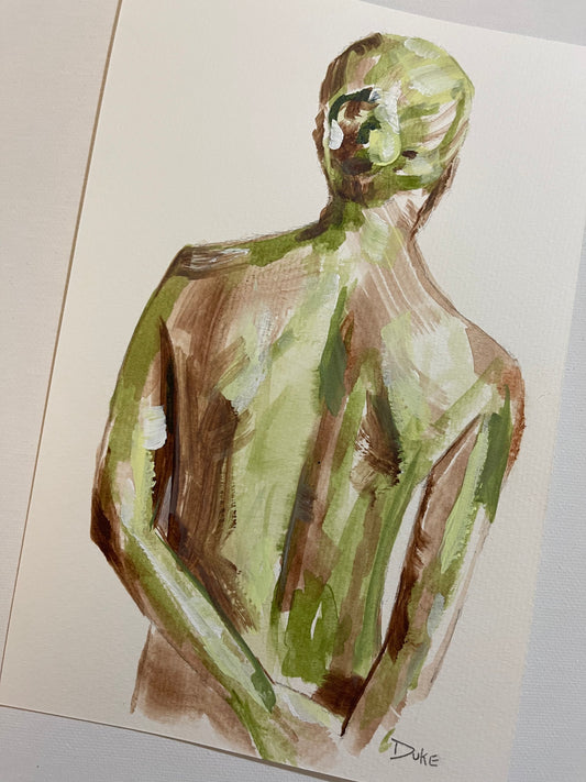 Green and Brown Figure Study